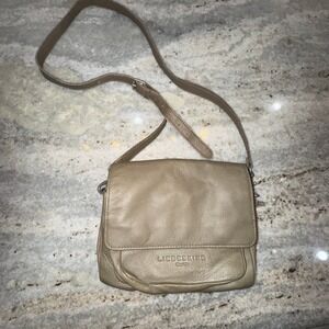 Liebeskind Berlin Leather Taupe Purse 10"x8"x5" Shoulder Bag Adjustable Strap